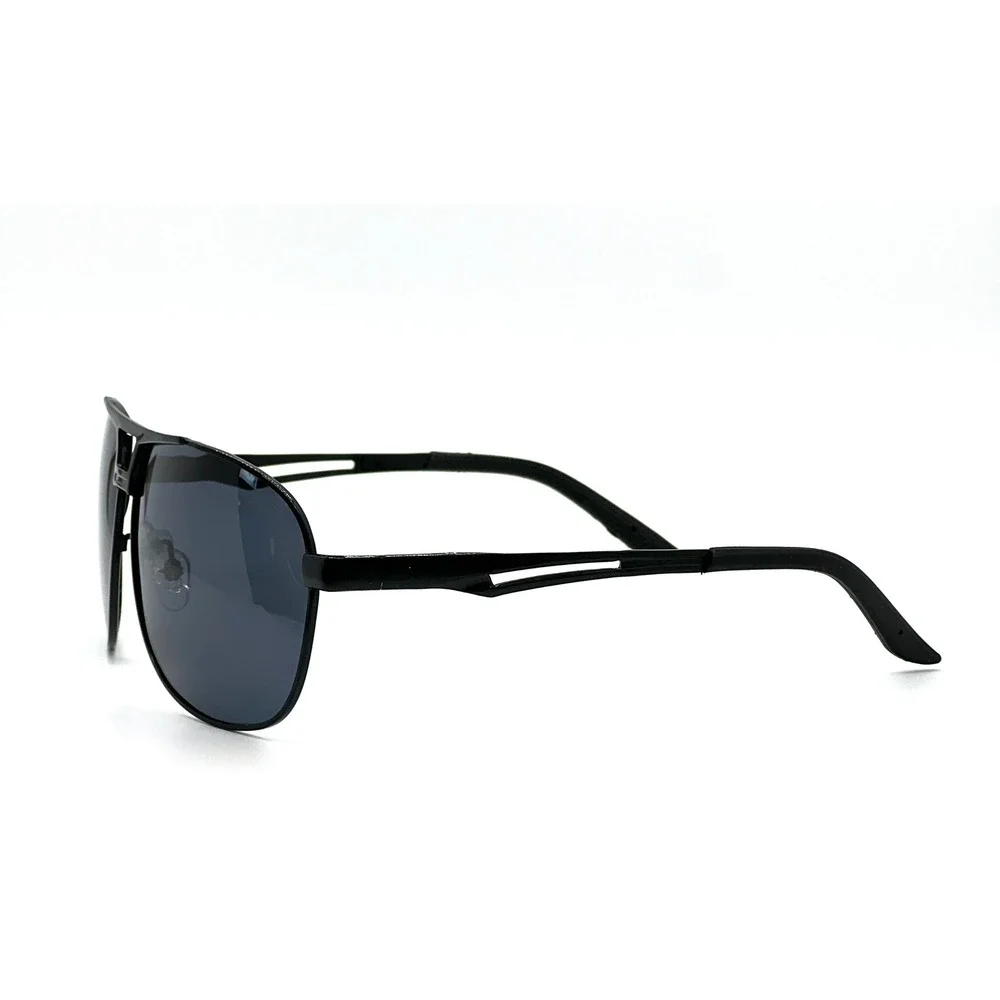 Mens Black Aviator Sunglasses Full Rim‎ Metal Frame Polarized Dark Lens Driving